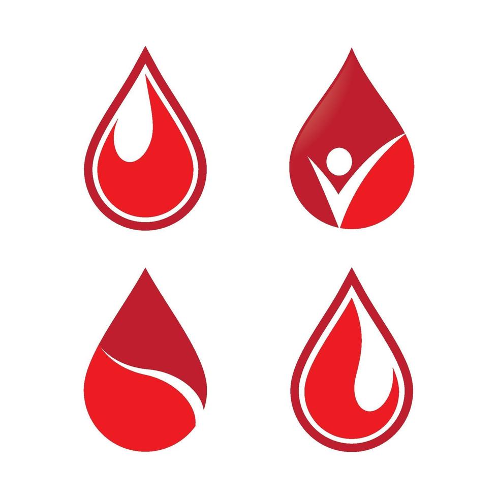 conjunto de imágenes de logo de gota de sangre vector