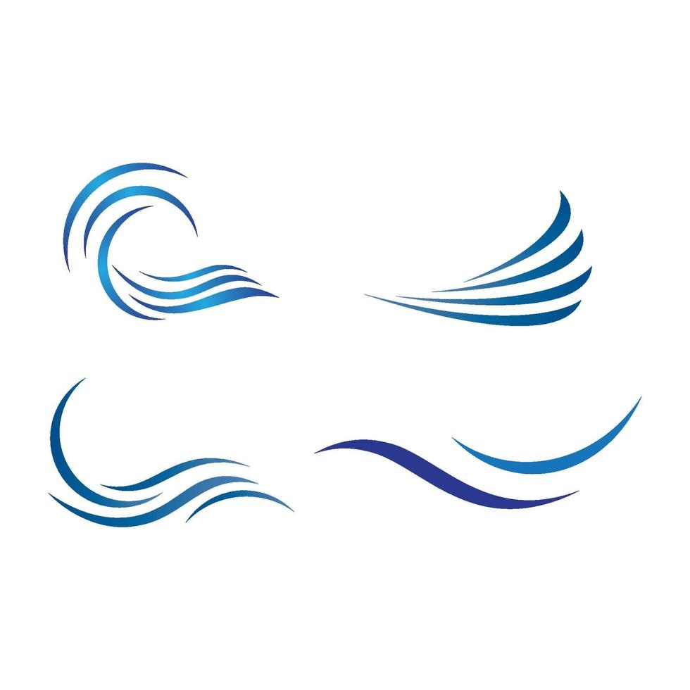 Water wave logo images set vector