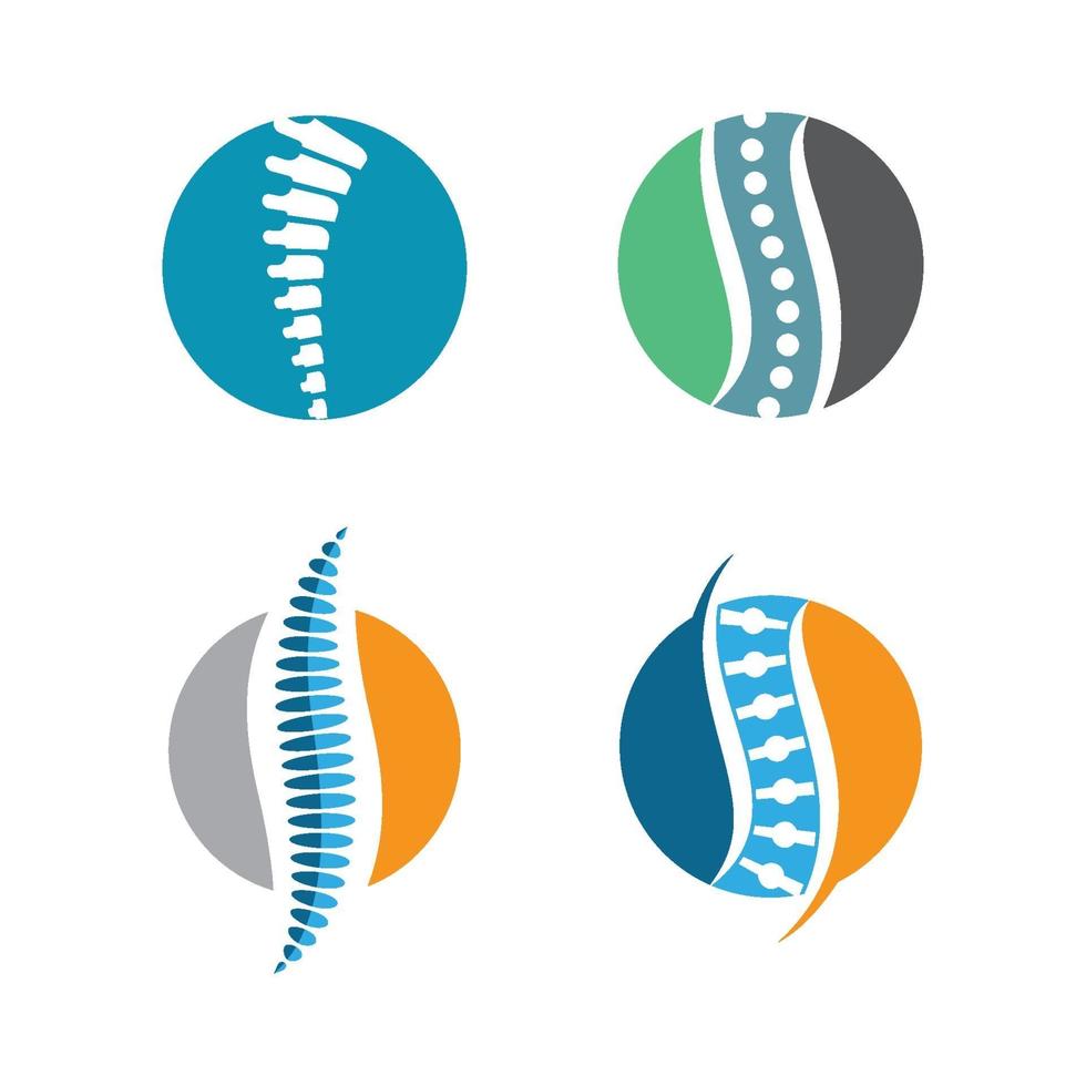 conjunto de imágenes del logotipo de la columna vertebral vector