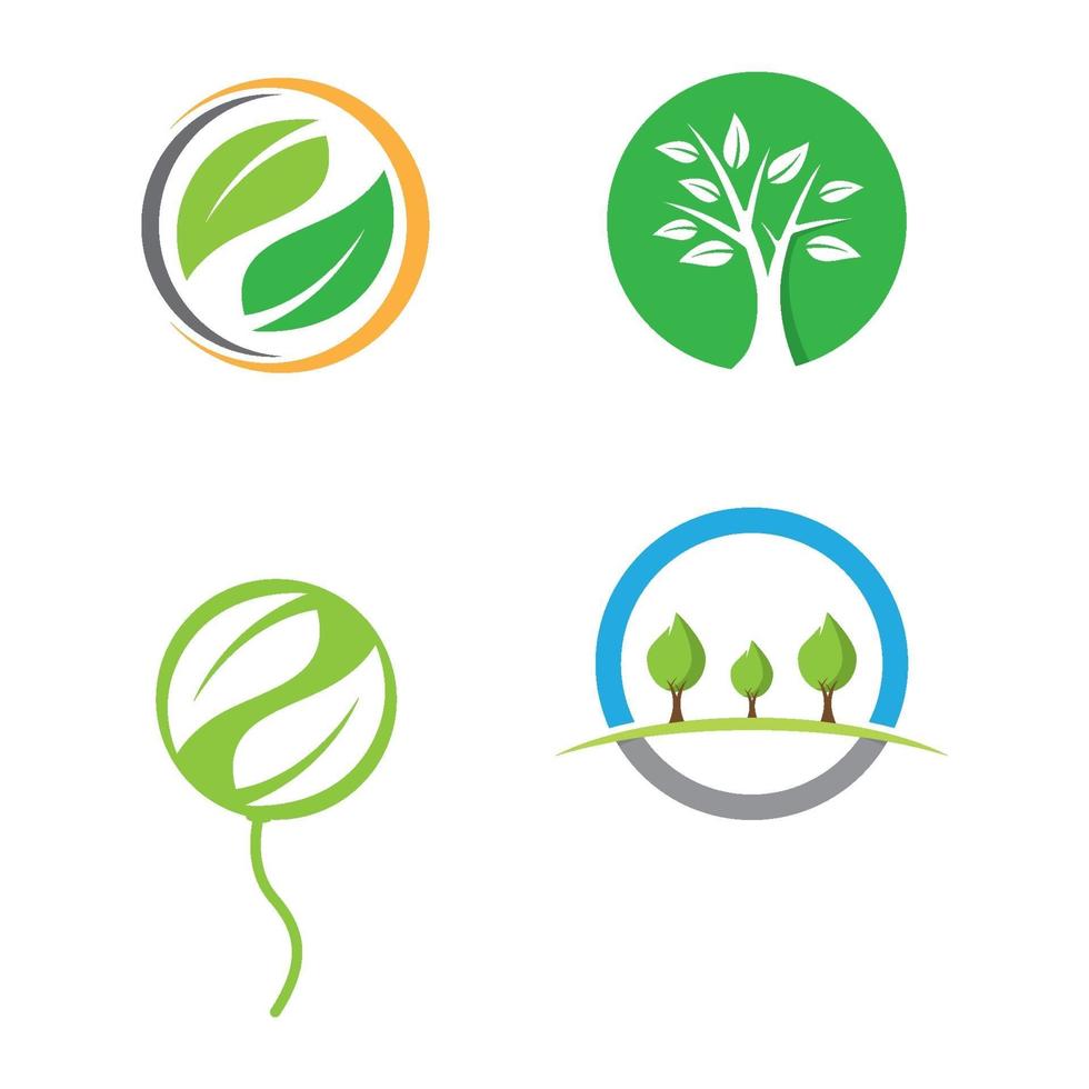 conjunto de ilustraciones de imágenes de logotipo de ecología vector