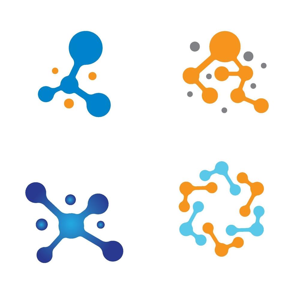 Molecule logo design set vector
