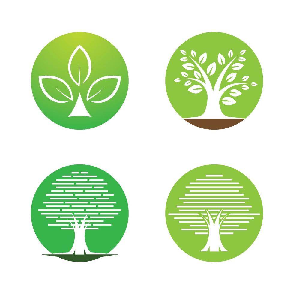 conjunto de diseño de imágenes de logotipo de árbol vector