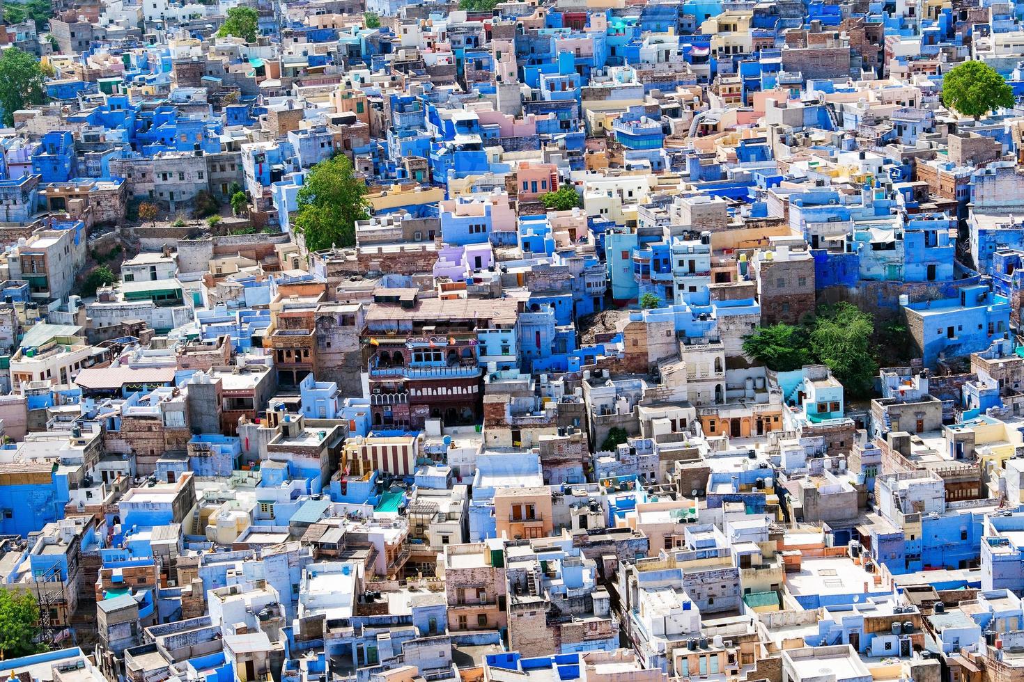 vista aérea de la ciudad de jodhpur, rajasthan, india. foto