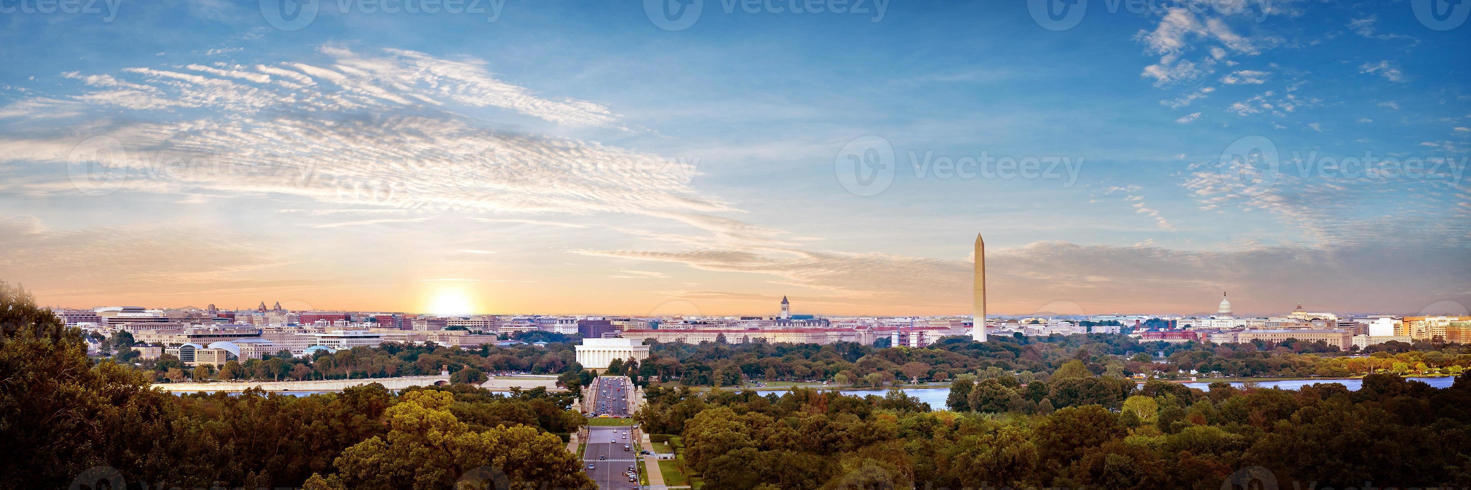 Panorama view of Washington DC skyline, Washington DC, USA photo