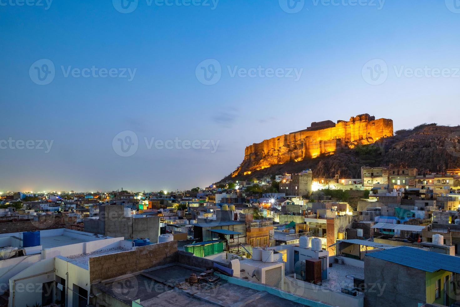 Mehrangarh fort at Jodhpur on evening time, Rajasthan, India photo