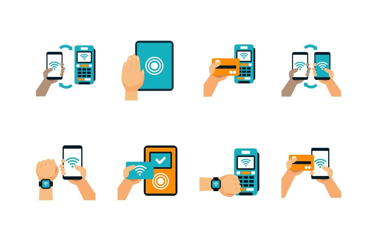 Contactless Technology Icon Set vector