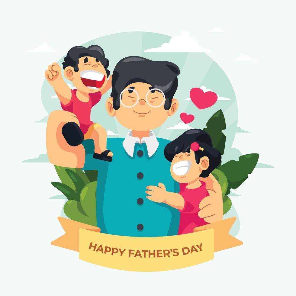 feliz dia del padre saludo vector