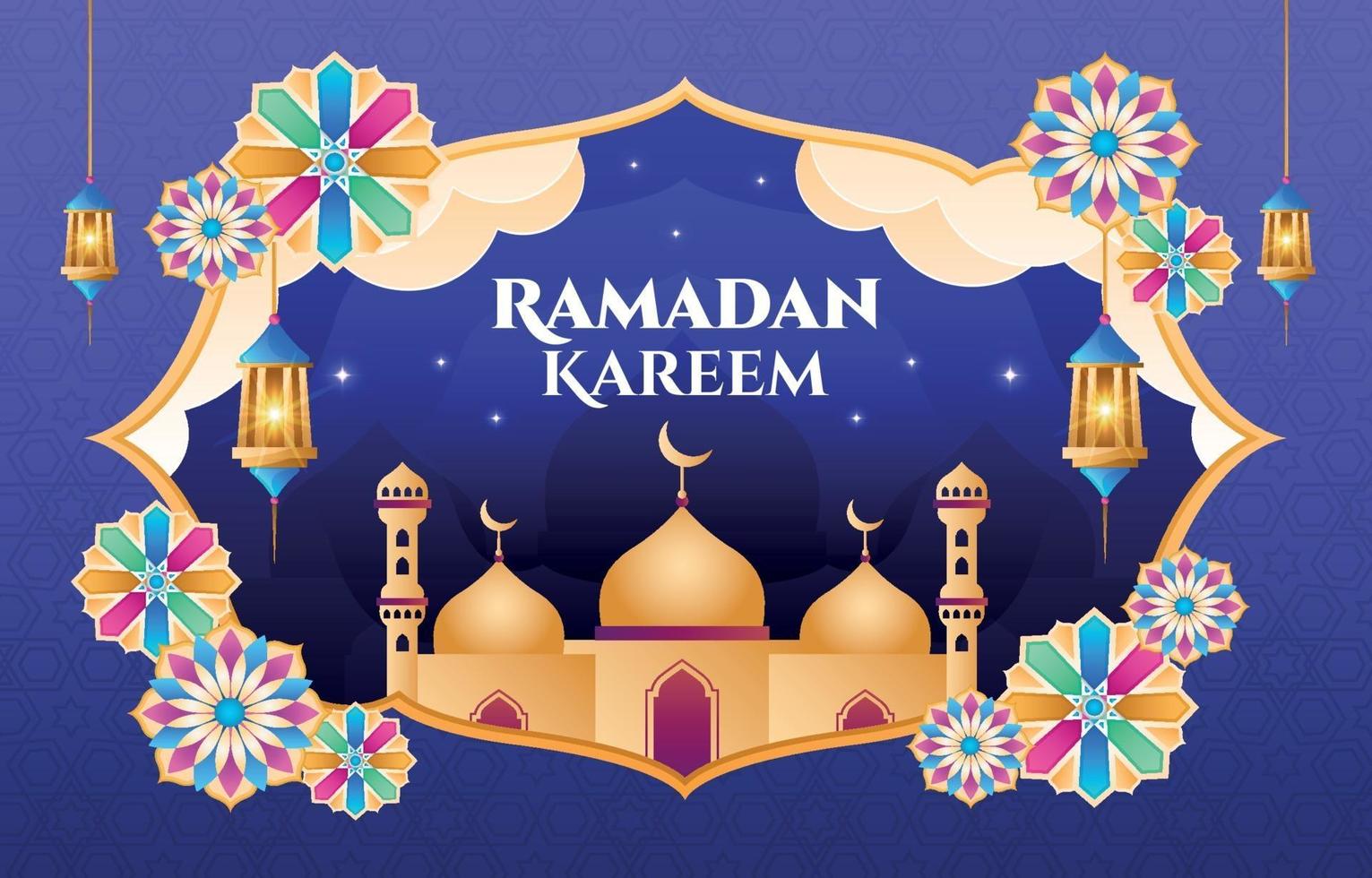 diseño de adorno de ramadan kareem vector