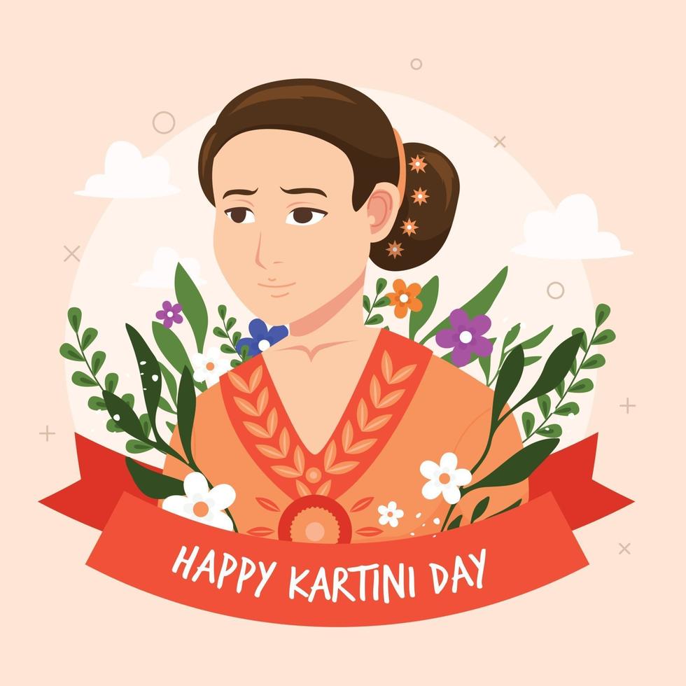 feliz dia de kartini diseño vector