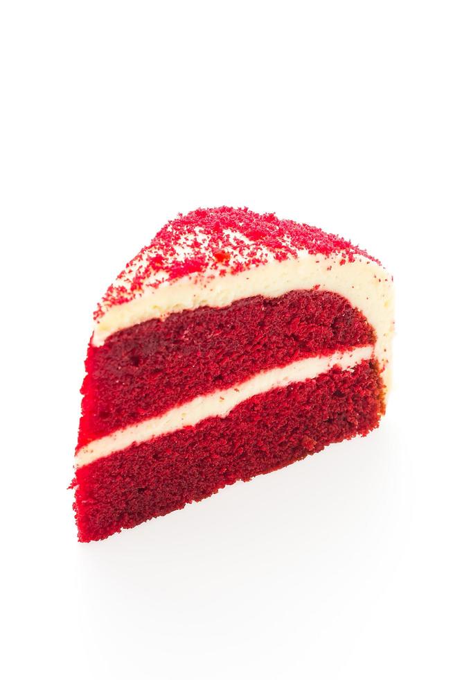 Red velvet cake isolated on white background photo