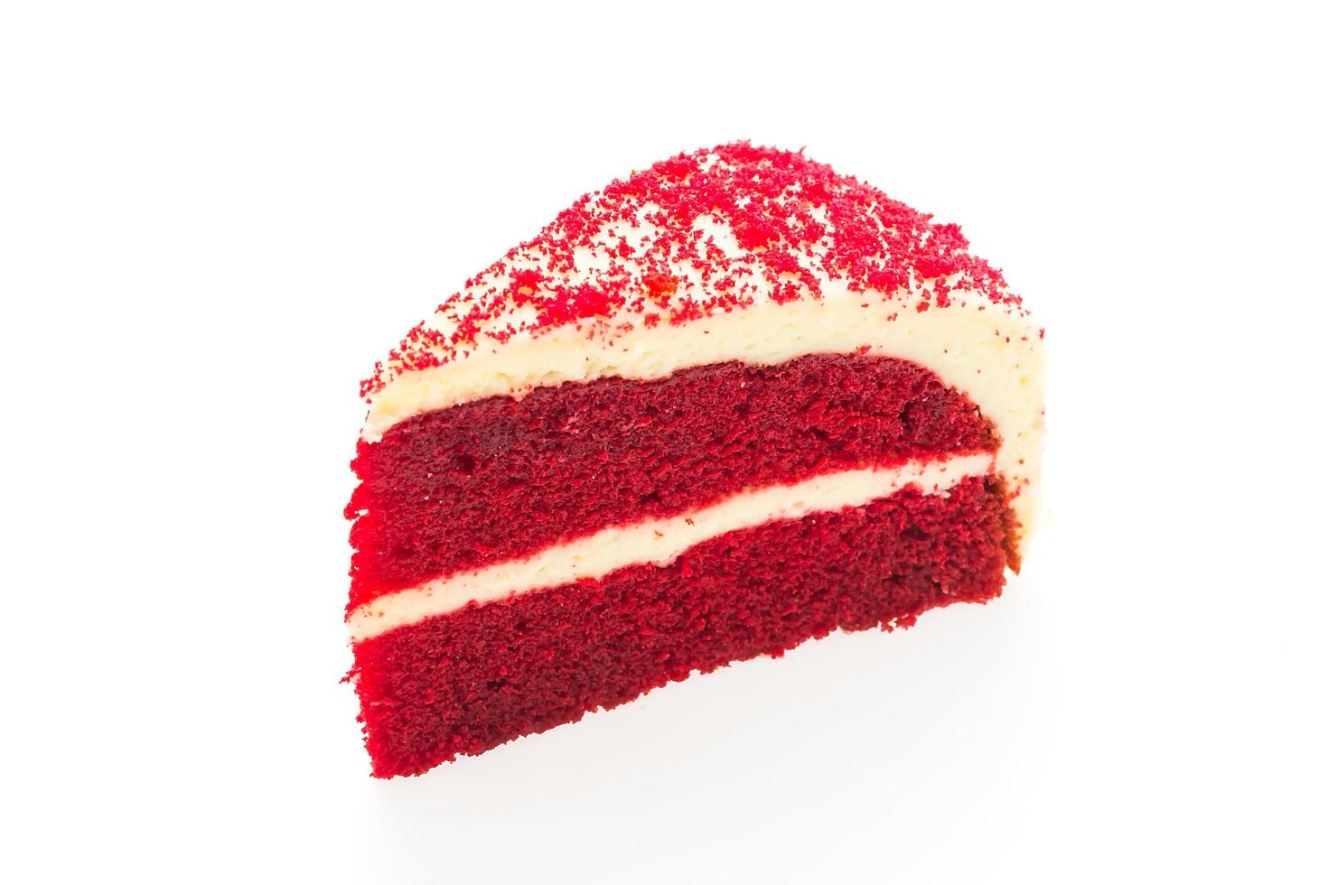 Red velvet cake isolated on white background photo