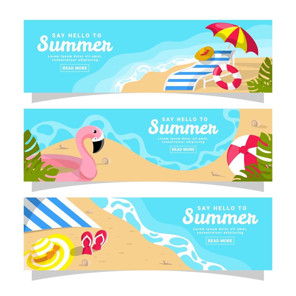 colección de banners de verano vector