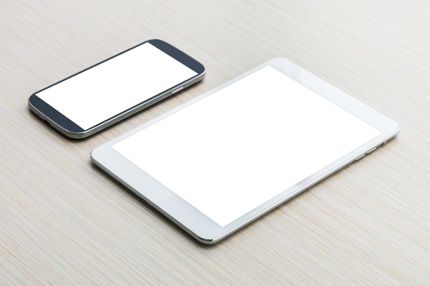 tableta con teléfono inteligente foto
