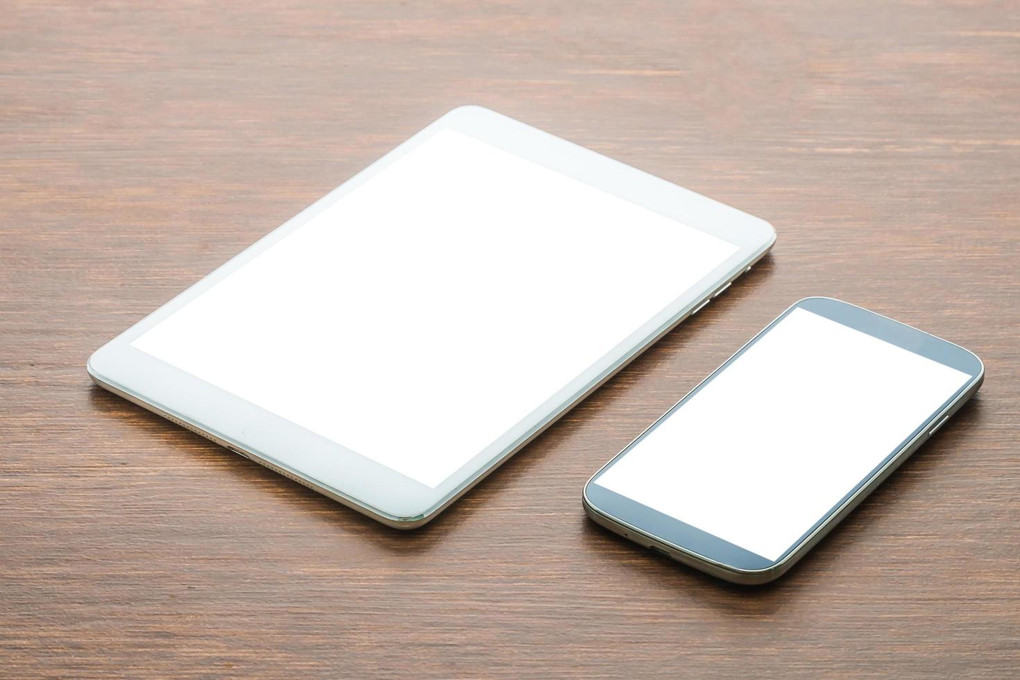 Tablet with smart phone photo