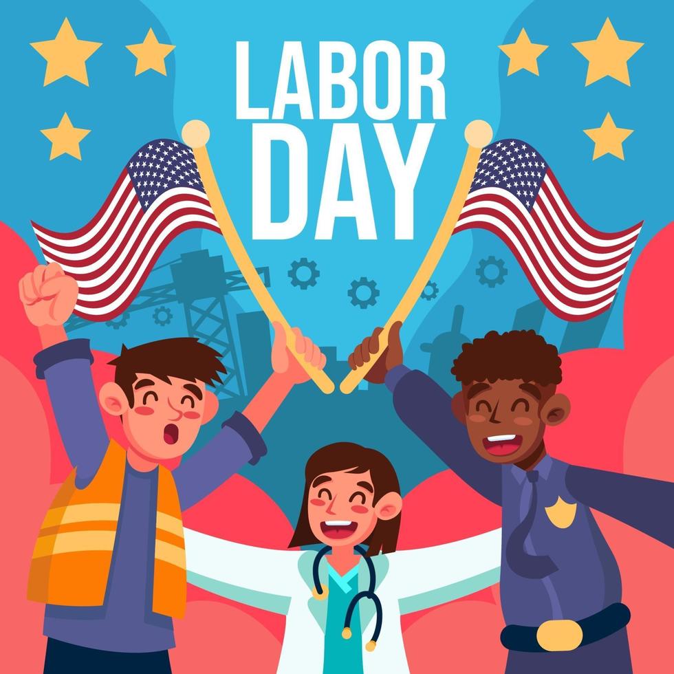 Happy Labor Day for Everyone vector