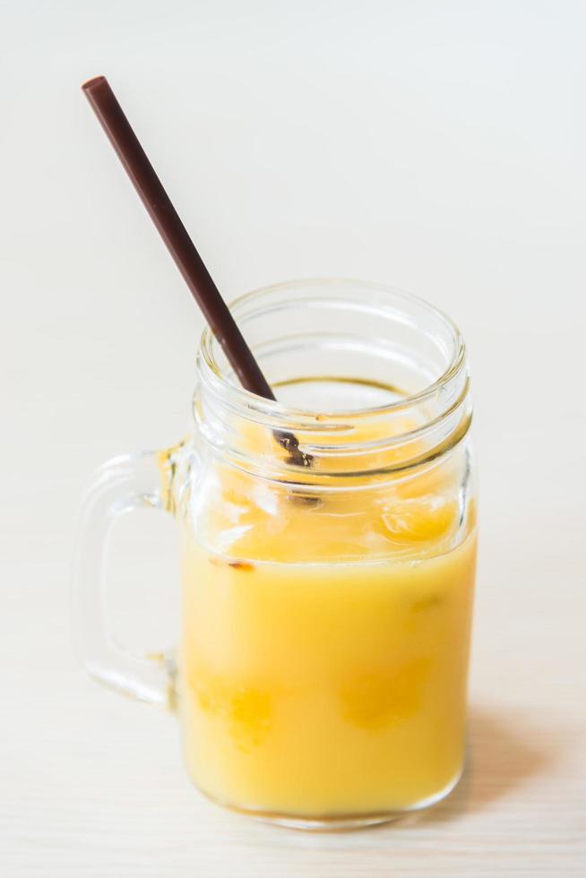 Iced Passion fruit glass photo
