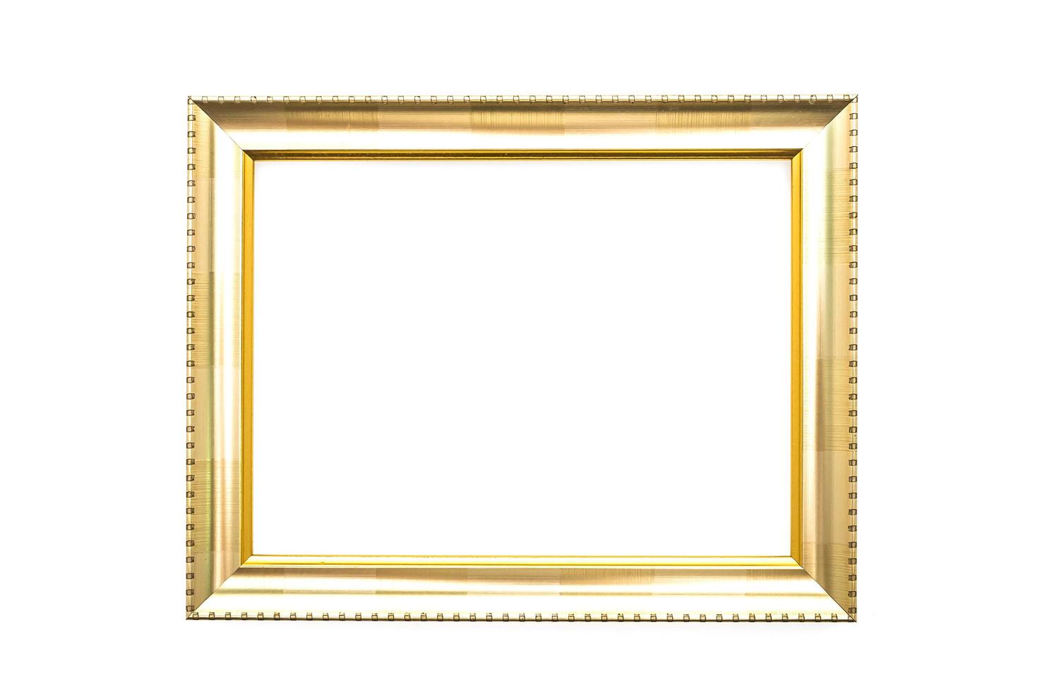 Gold frame isolated on white background photo