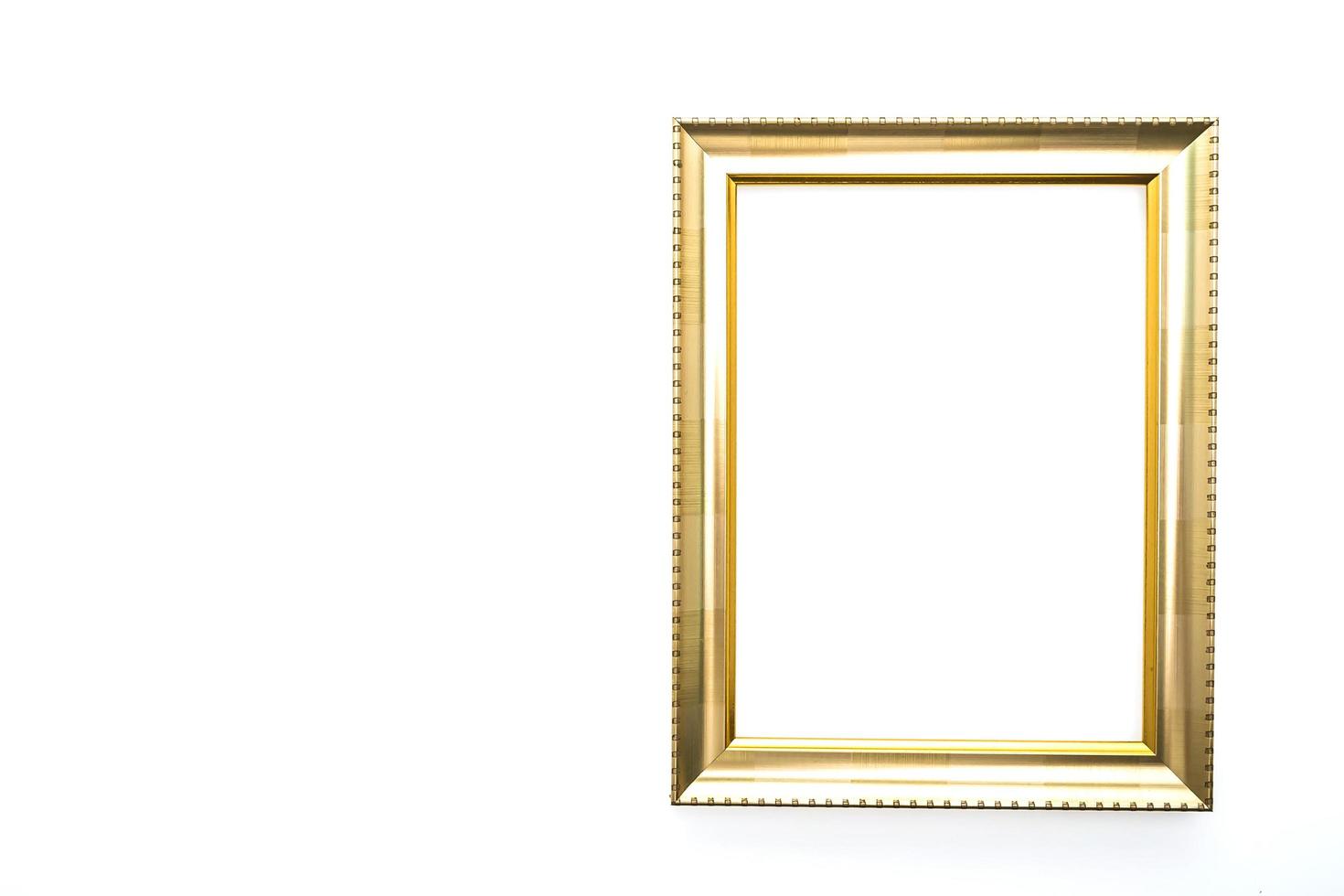 Gold frame isolated on white background photo