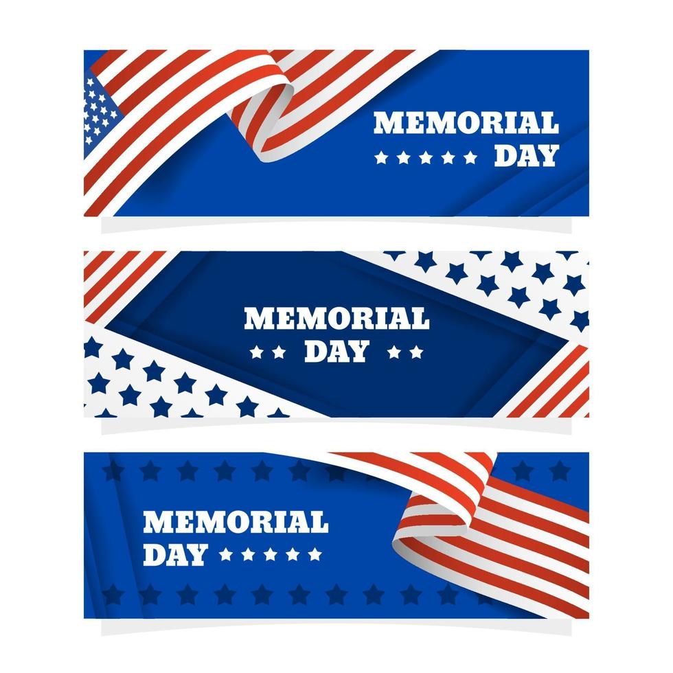 Memorial Day Festivity Banner Collection vector