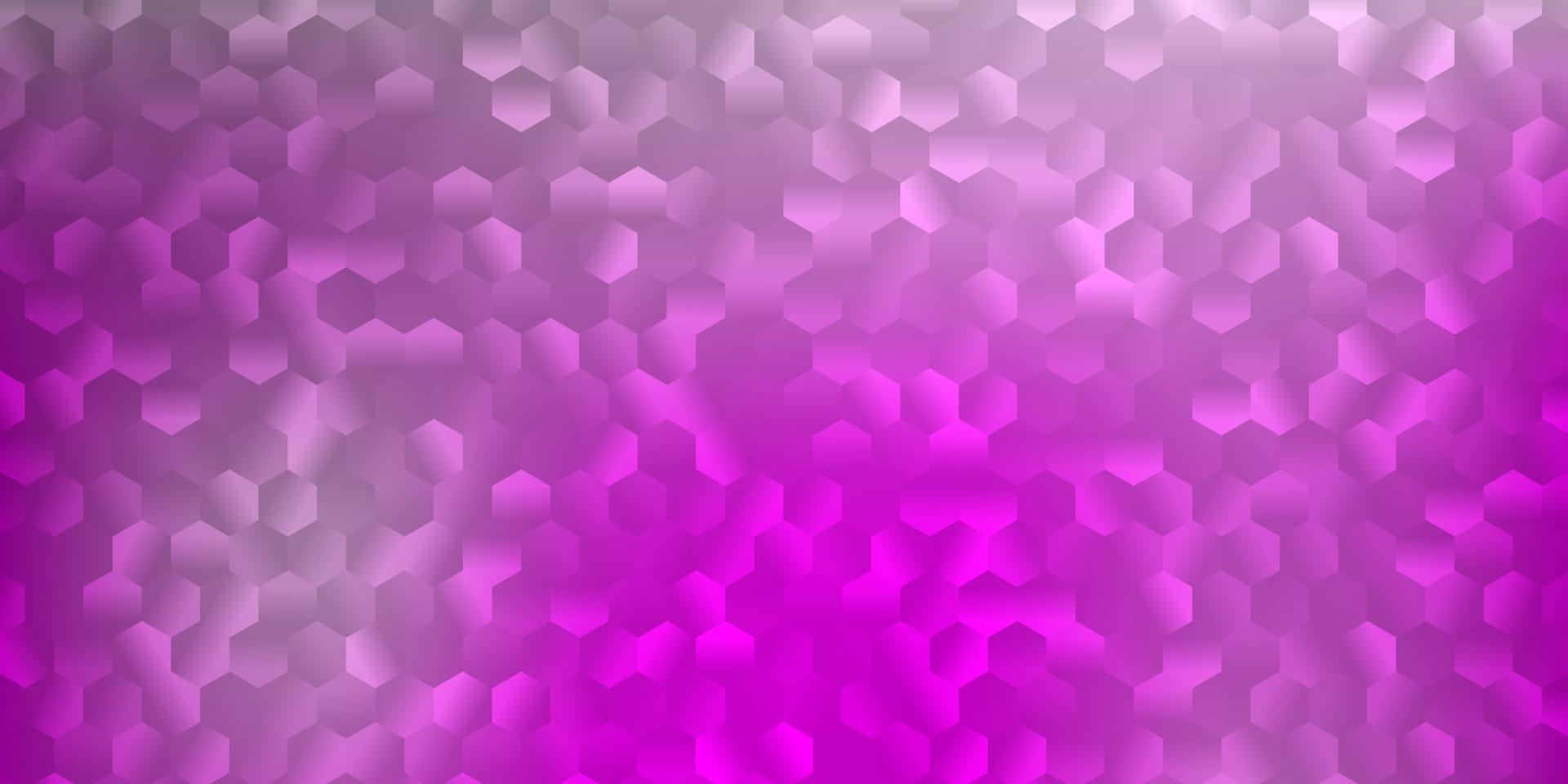 textura de vector de color rosa claro con hexágonos de colores.