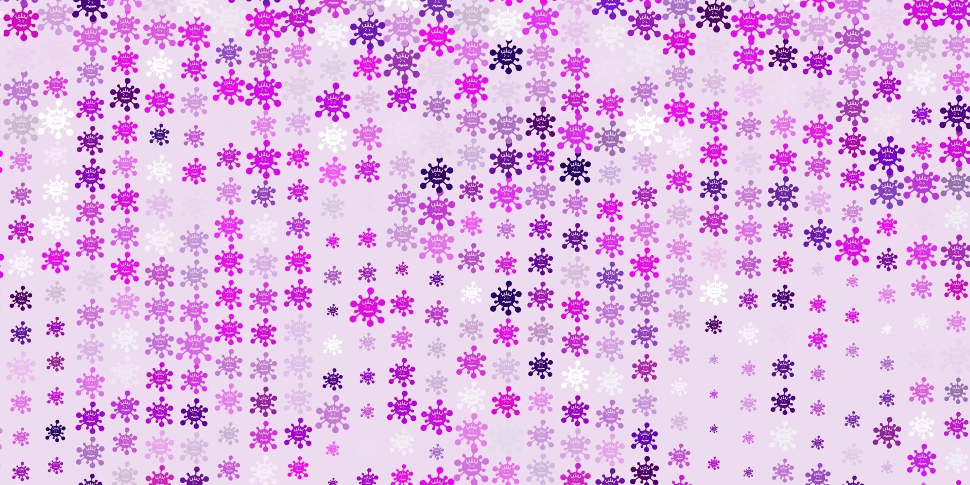 plantilla de vector violeta, rosa claro con signos de gripe