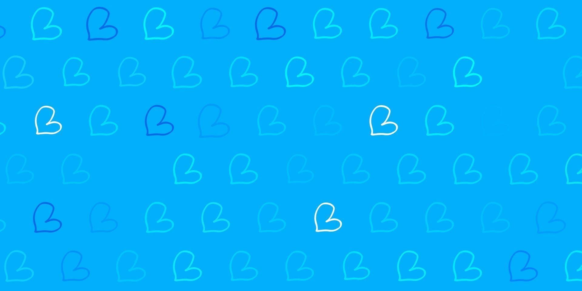 Light Blue, Green vector template with doodle hearts.