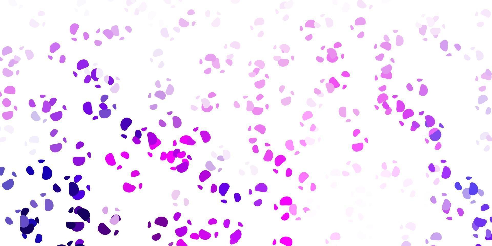 Light purple, pink vector texture with memphis shapes.
