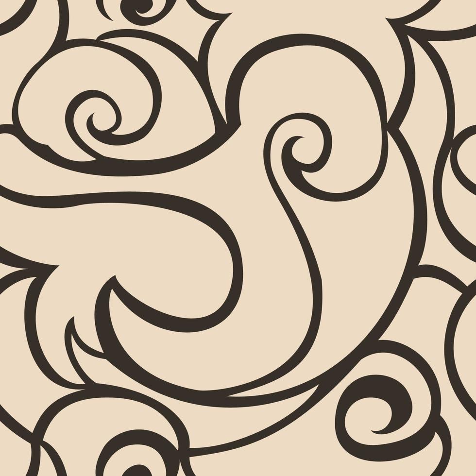 patrón de vector beige transparente de espirales y ondas. textura para textiles y embalajes.