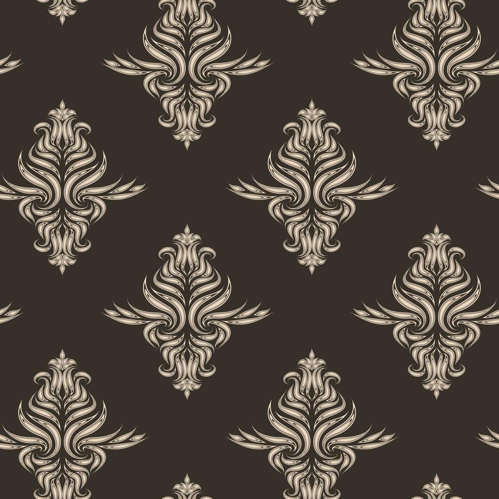 Beige vector seamless pattern. Texture for fabrics or packaging in brown color with floral elements