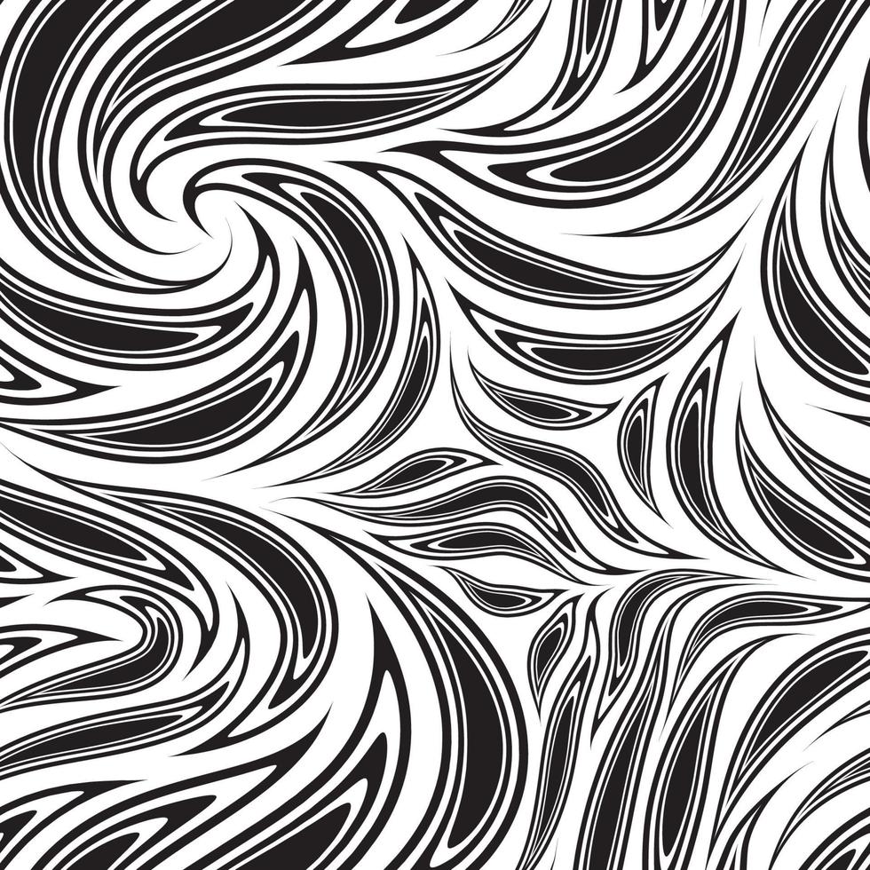 Seamless black vector pattern of cut smooth stripes or brush strokes. Flowing abstract texture for prints, textile.