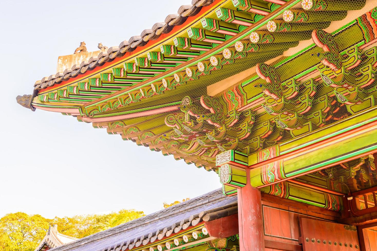 Buildings in Changdeokgung Palace in Seoul City, South Korea photo