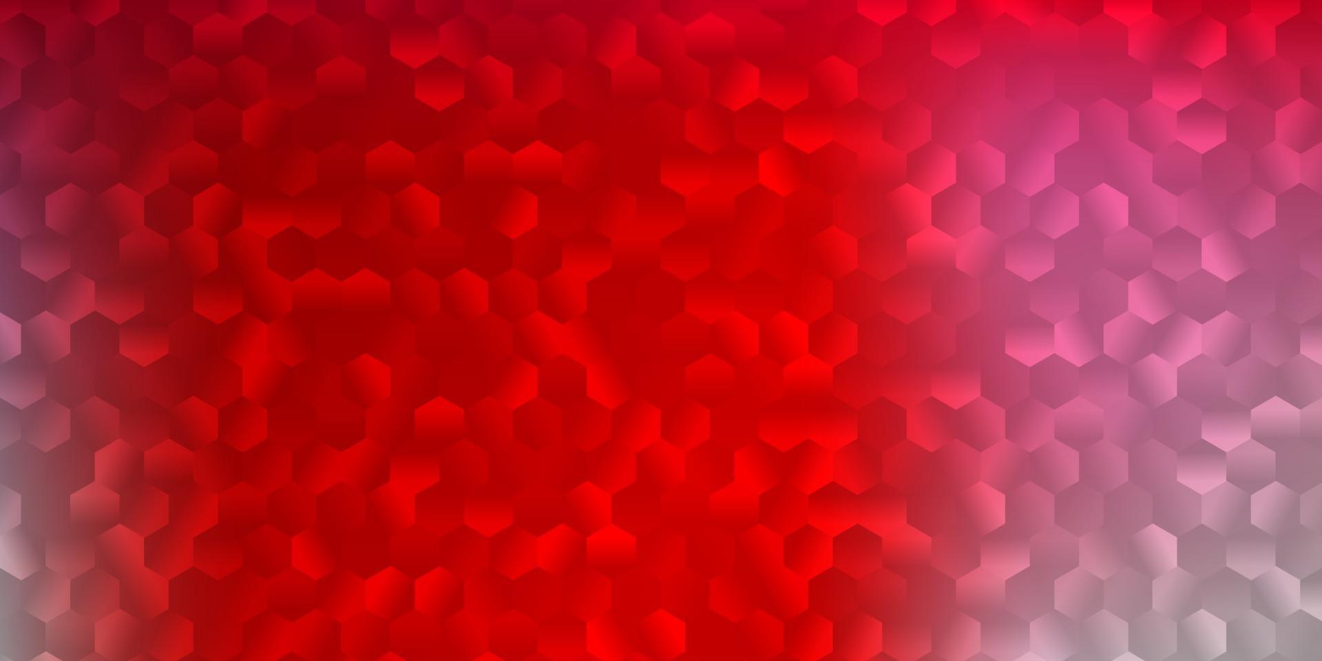 cubierta de vector rojo claro con hexágonos simples.