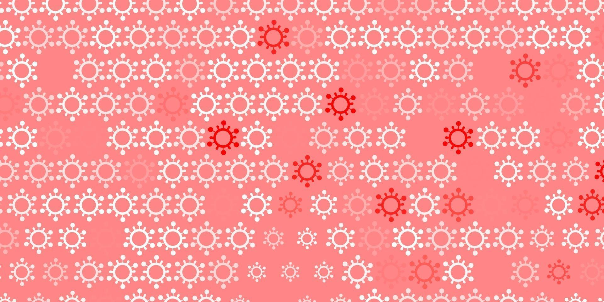 Light red vector backdrop with virus symbols.