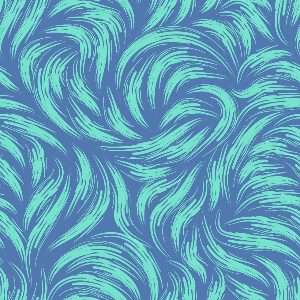 Seamless vector pattern of smooth lines or brush strokes in trend color Aqua Menthe.