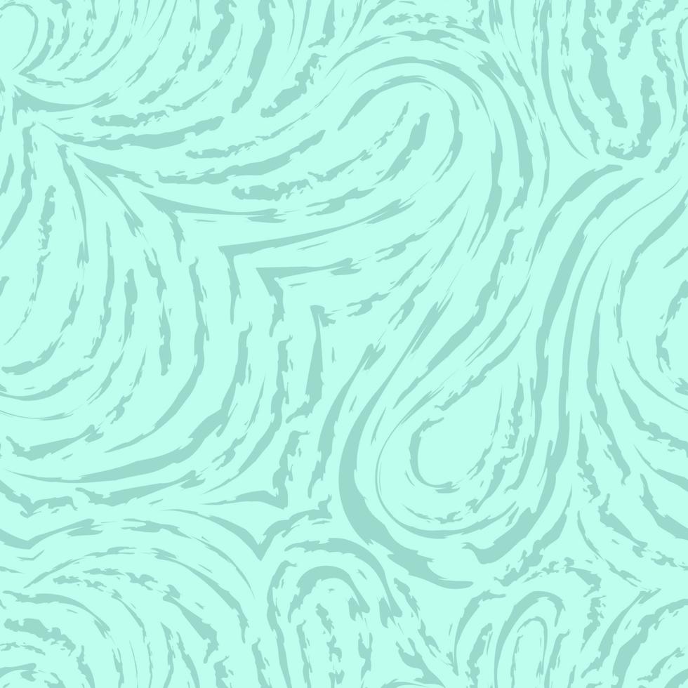 Seamless turquoise vector pattern of smooth and broken lines in the form of loops and arcs. Blue texture for decoration of fabrics or wrapping paper.