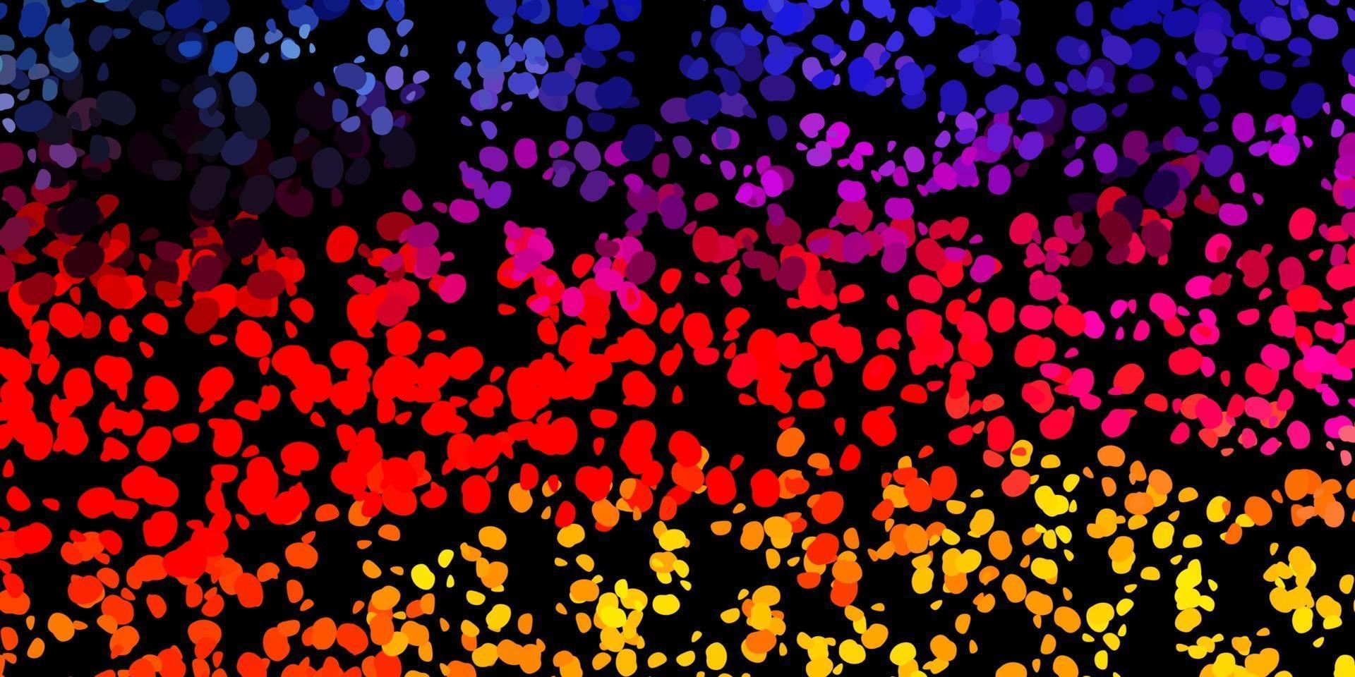 Dark red, yellow vector background with random forms.