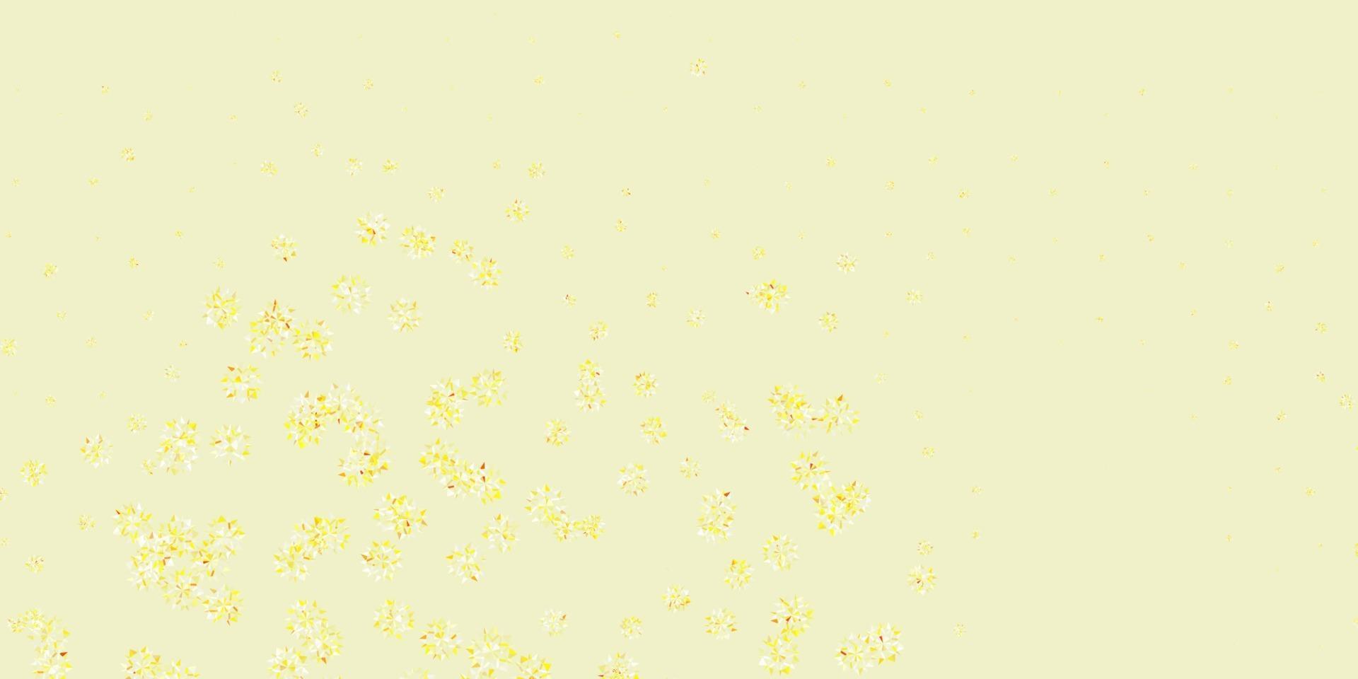 Light red, yellow vector background with christmas snowflakes.