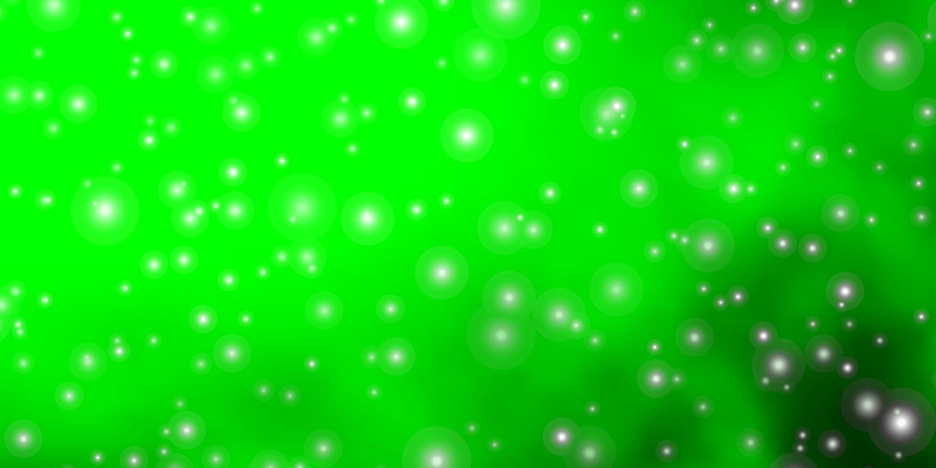 Light Green vector background with colorful stars.
