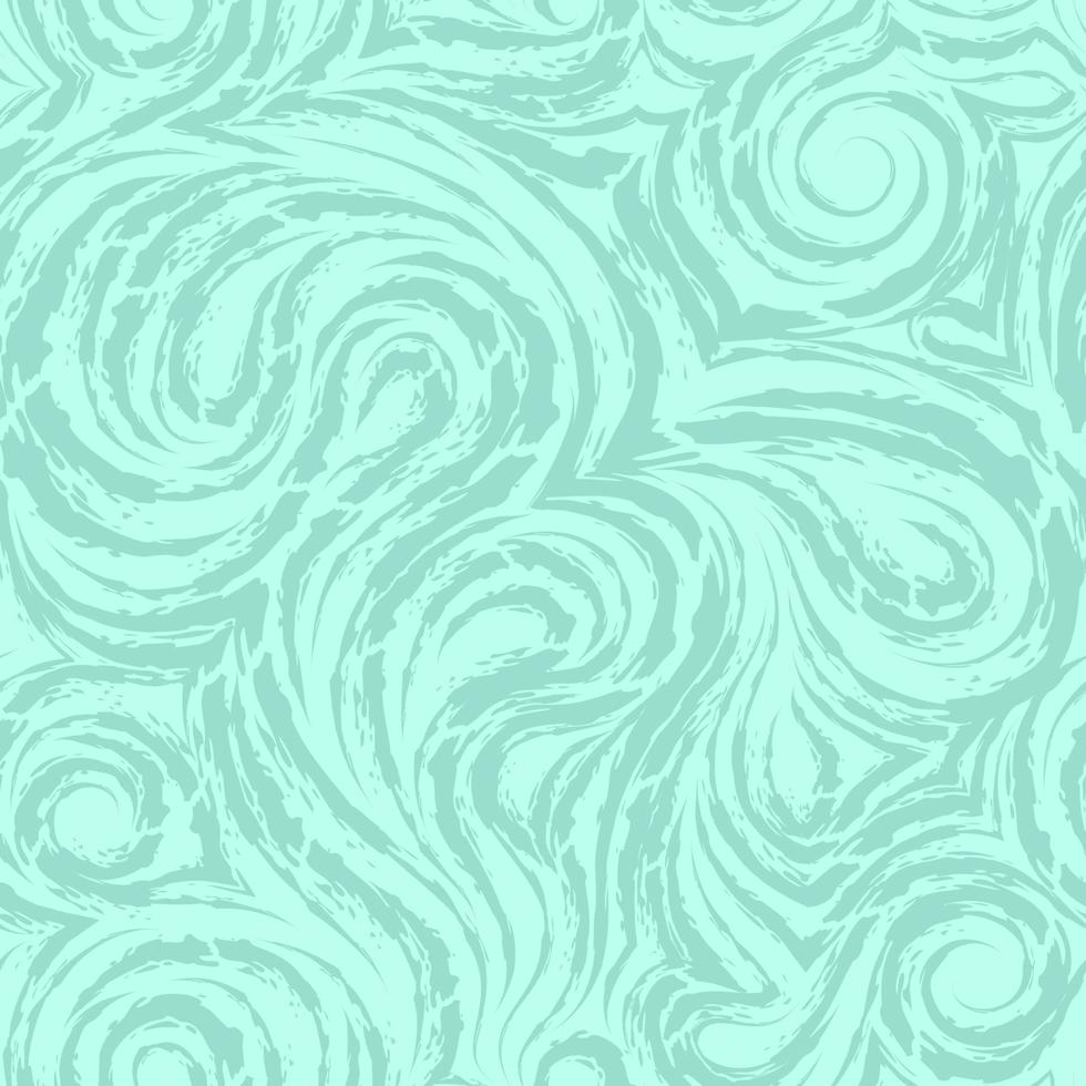 Textura de vector turquesa abstracta hecha de suaves espirales y bucles. Fibra de madera o mármol patrón retorcido. ondas u ondulaciones.