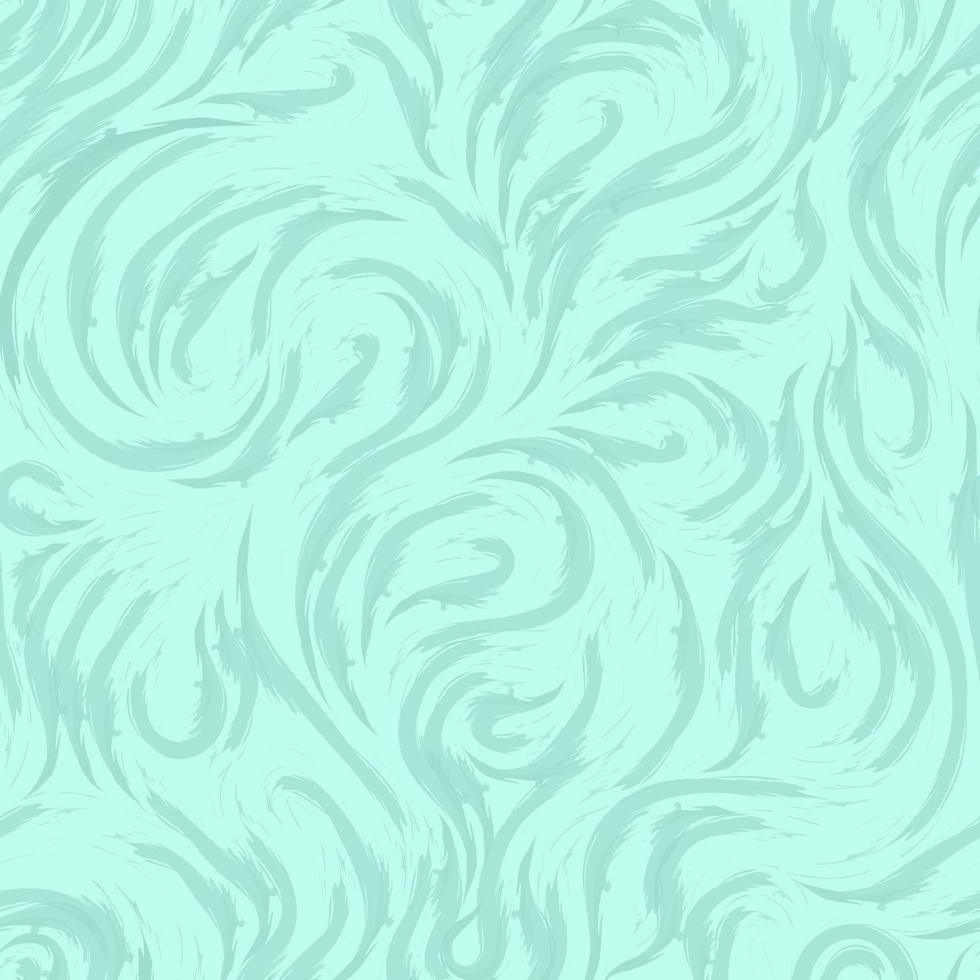 Abstract vector marine motif of smooth lines in the form of spirals of loops and curls. Texture for the design of fabrics or wrappers from waves or splashes of turquoise color.