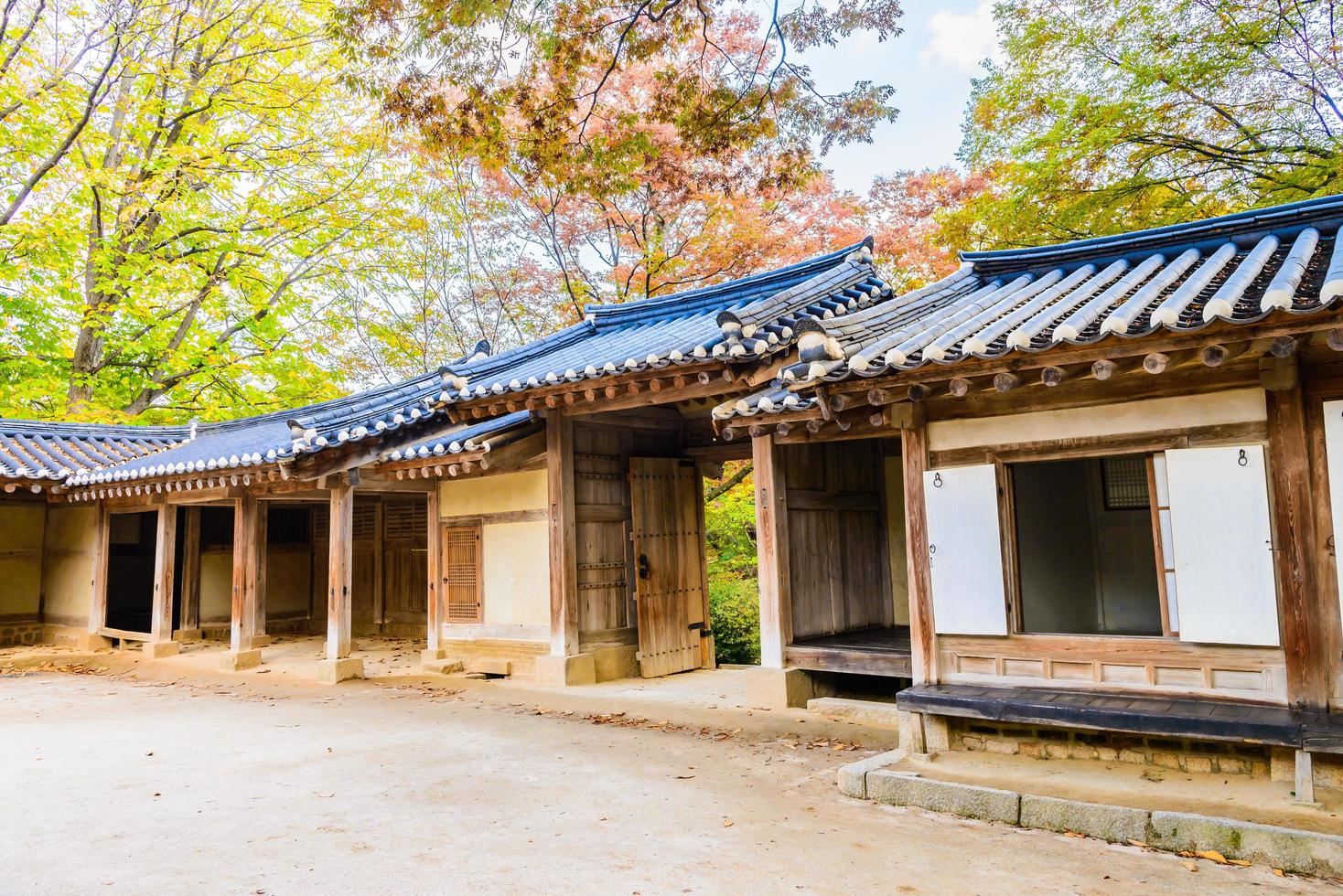 Buildings in Changdeokgung Palace in Seoul City, South Korea photo