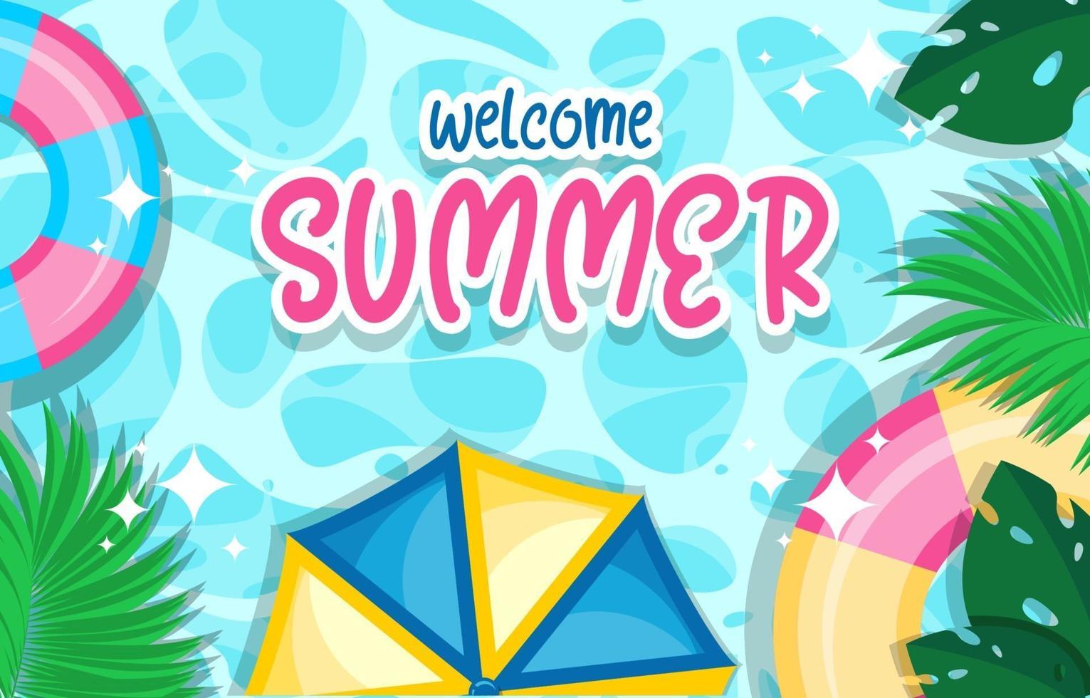 diseño de vector de cartel de bienvenida de verano