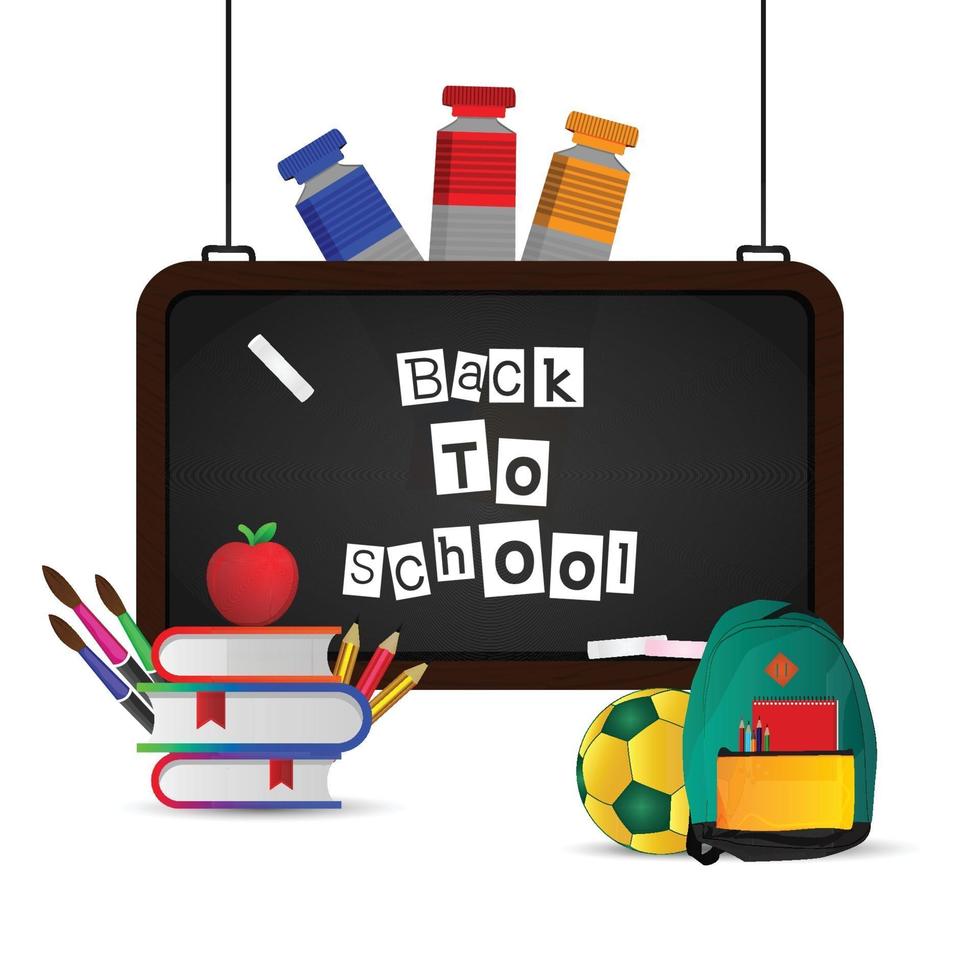 Back to school with realistic school equipment vector