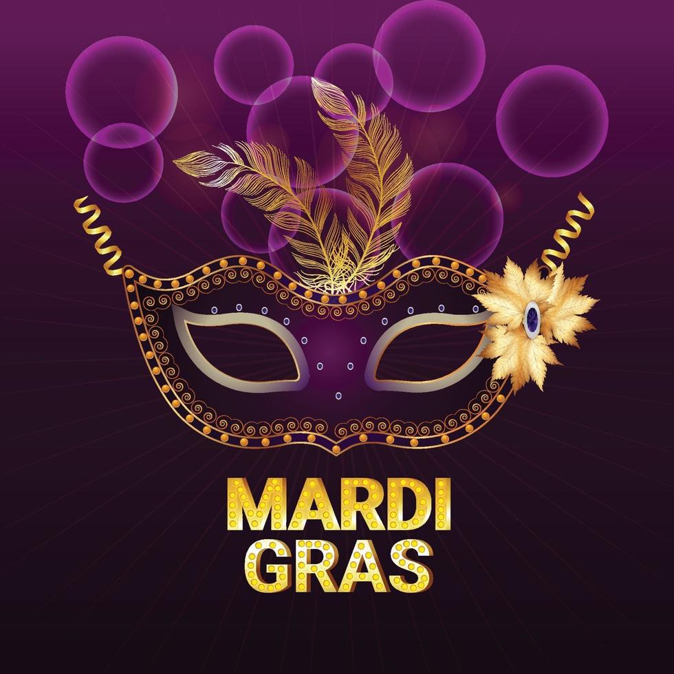 Mardi gras celebration party card vector
