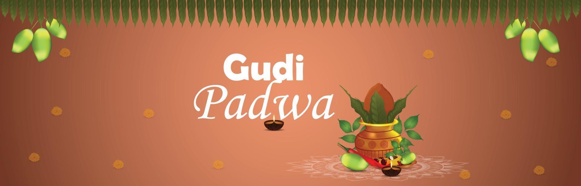 ilustración vectorial de la bandera de gudi padwa vector