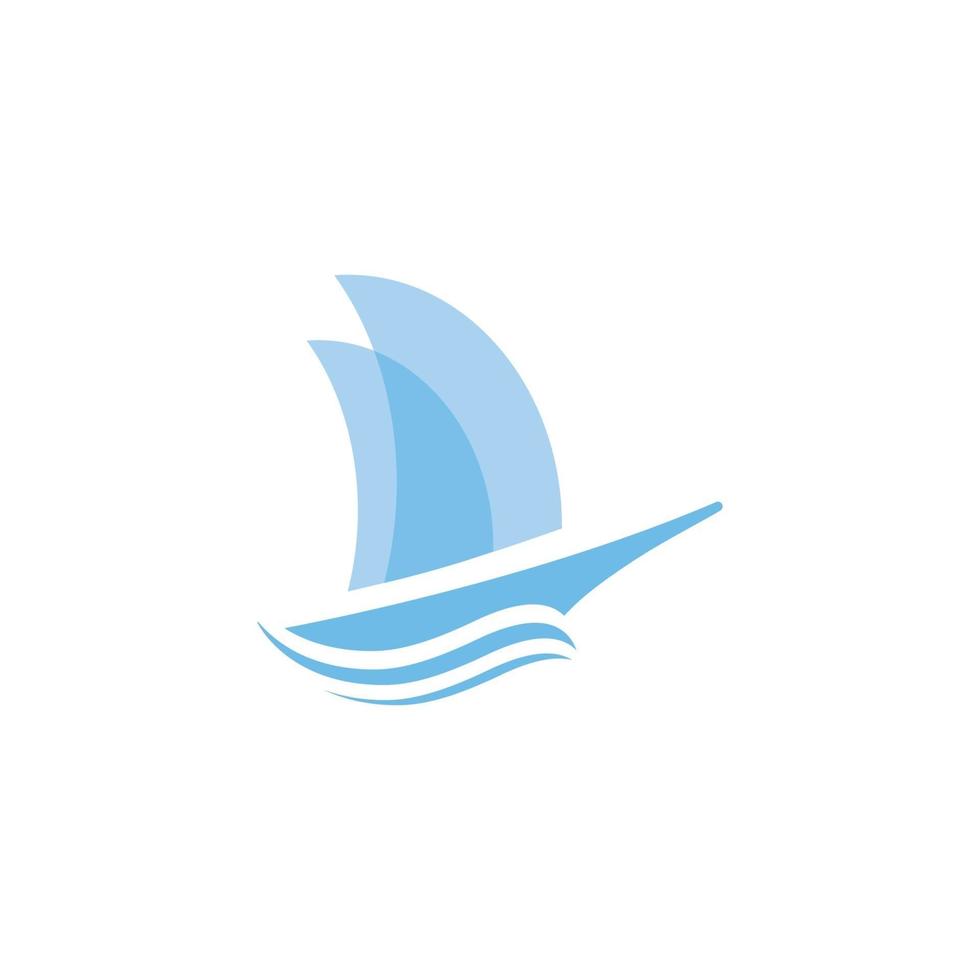 icono del logotipo de velero, rompiendo el agua vector