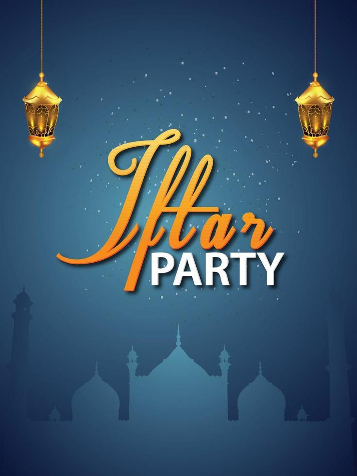 Iftar party celebration poster vector