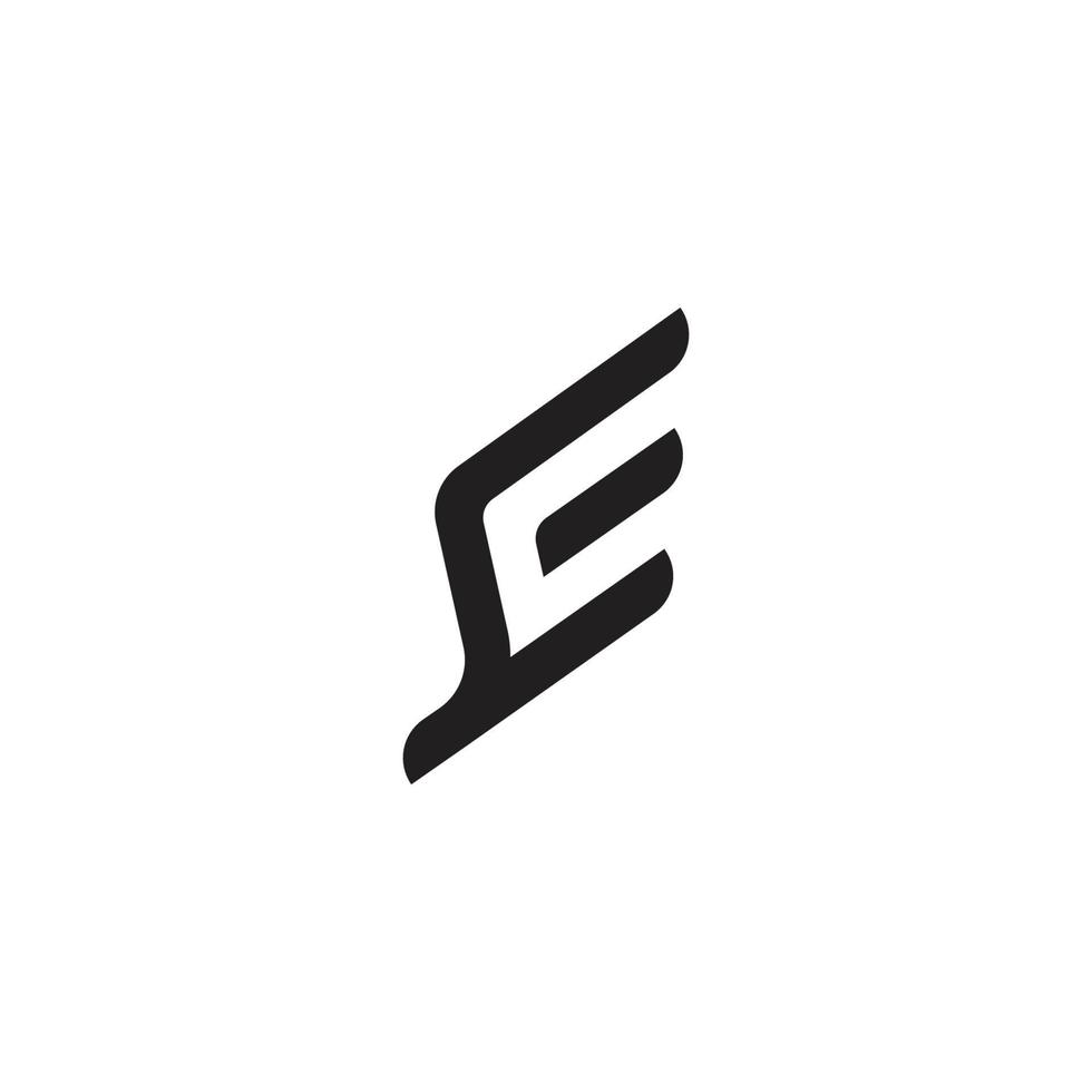 Wings logo template,E F vector simbols