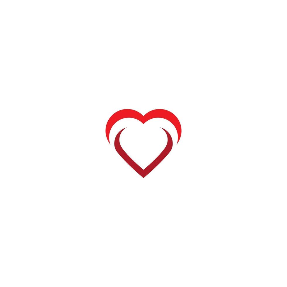 Plantilla de diseño de ilustración de icono de vector de amor de corazón