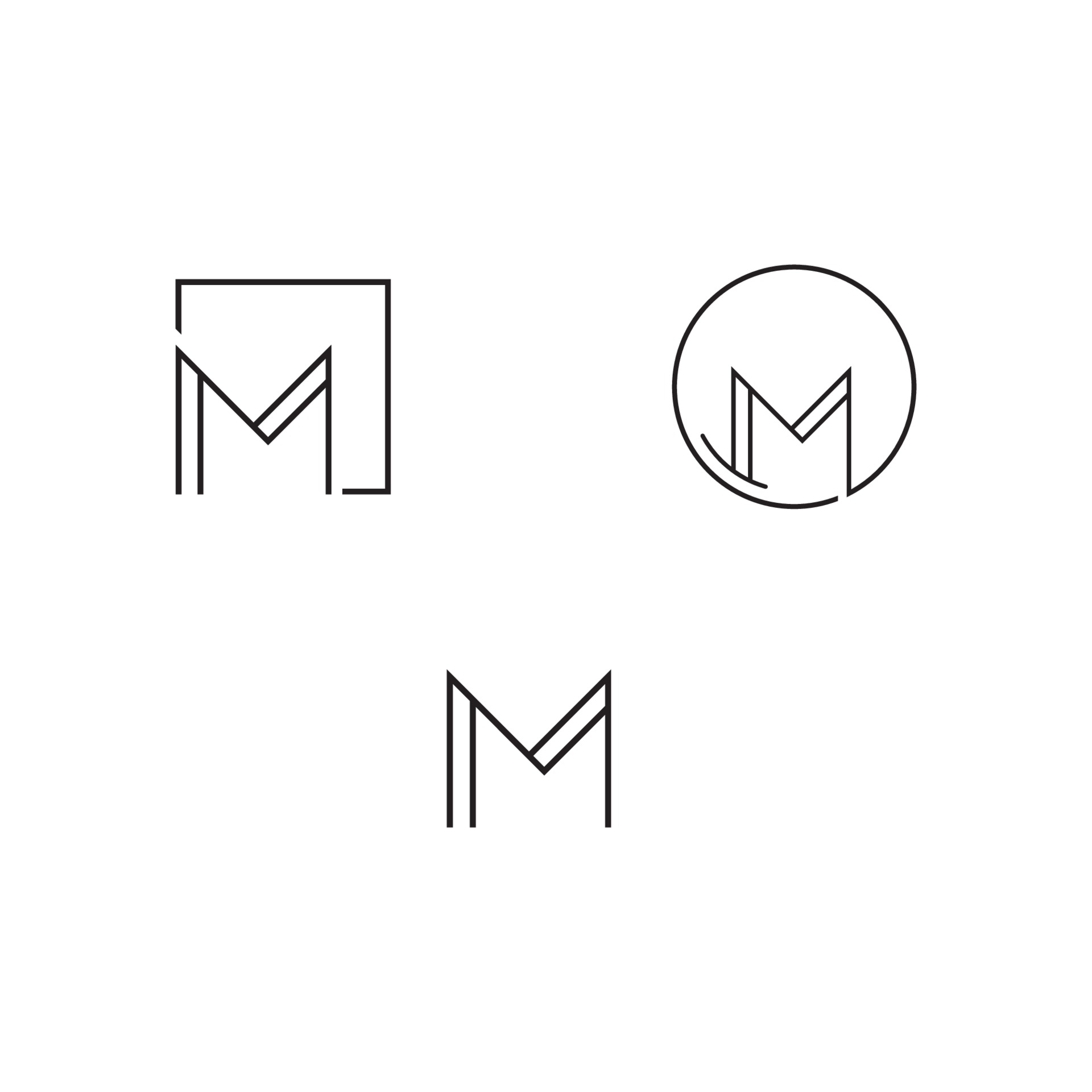 Letter M MM Monogram Logo Design Minimal Stock Vector by